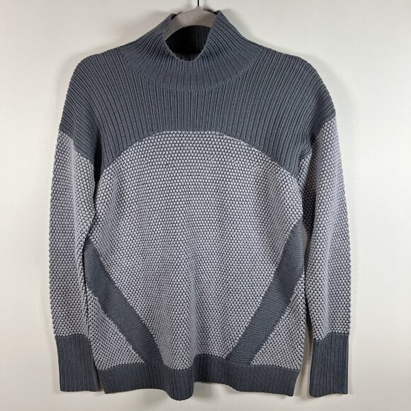Lululemon Logo Warm & Restore Merino Wool Turtleneck Tunic Knit Sweater Women 10 - Picture 3 of 9